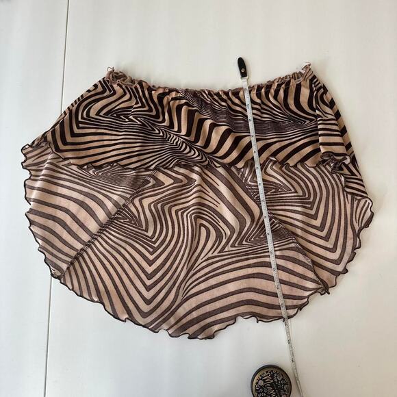 handmade tan and brown retro abstract mesh bandeau - Picture 6 of 7